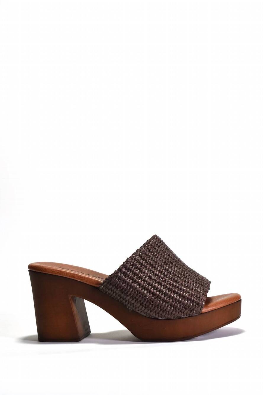 NEW CORDANI women's waylin wood-bottom heels in cacoa rafia